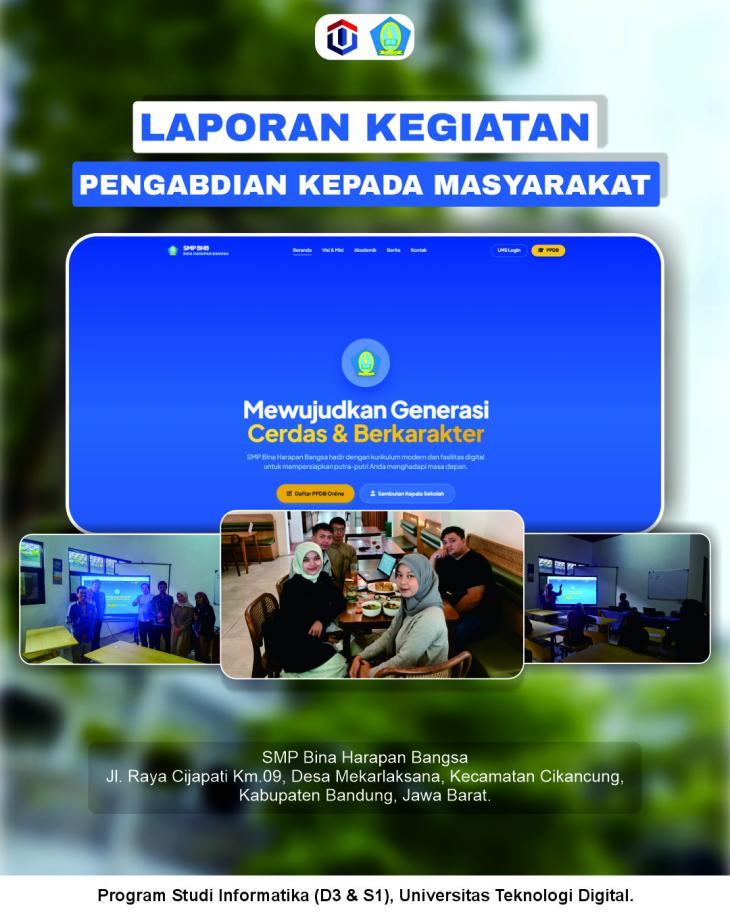 Wujudkan Sekolah Digital, Universitas Teknologi Digital Kembangkan Website dan LMS SMP Bina Harapan Bangsa