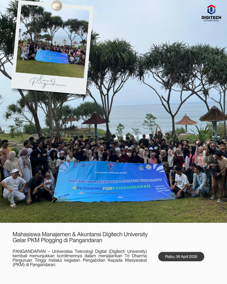 Wujudkan Kepedulian Lingkungan, Mahasiswa Manajemen & Akuntansi Digitech University Gelar PKM Plogging di Pangandaran