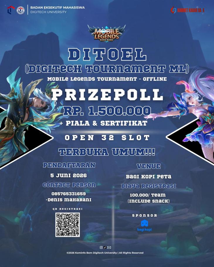 OPEN REGIST DITOEL (Digitech Tournament ML) 2026