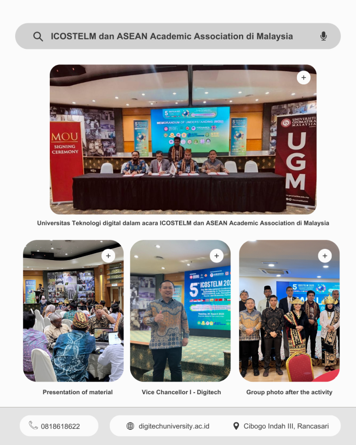 Perluas Jejaring Global, Universitas Teknologi Digital Hadiri Konferensi ICOSTELM dan Pertemuan Akademik ASEAN di Malaysia
