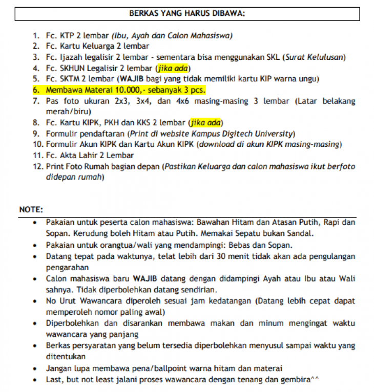 Wawancara Beasiswa KIPK - 06 Mei 2025 - Digitech University