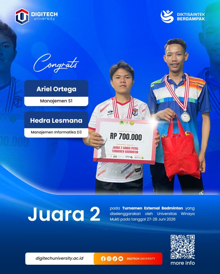 CONGRATS & CELEBRATION - Ariel & Hendra di Turnamen External Badminton UNWIM